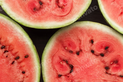 Preview: watermelon pieces on the table