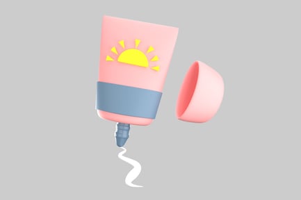 Preview: Sunscreen tube with cap off