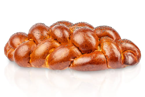 Preview: challah bread for shabbat isolated on white background