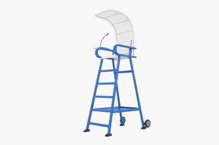 Preview: Blue and White Tennis Umpire Chair with Canopy