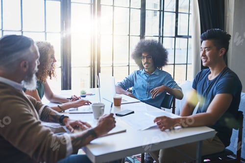 Team Meeting in a Modern Office Space