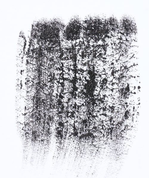 Preview: Black paint stroke with bristle brush, swatch on white background