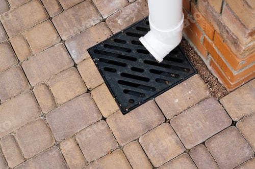 Preview: Stormwater cast iron drainage system in a pavement. Is used for drainage and separation of water