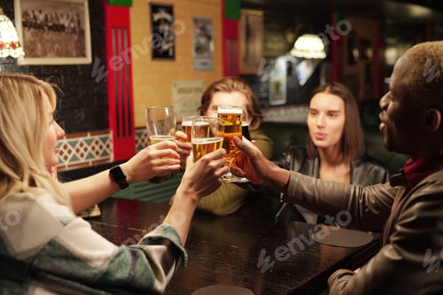 Preview: Friends drinking beer during meeting