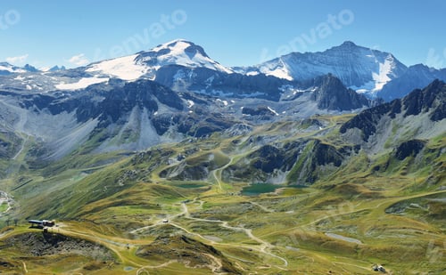 Preview: View of Grande Motte and Grande Casse peaks and other mountains from Aiguille Percee, France