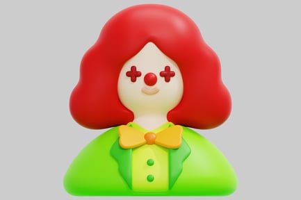 Preview: Red-haired Lady in Green Shirt and Yellow Tie