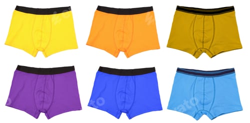 Preview: Men's underwear in different colors isolated on white, set