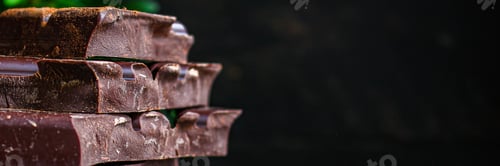 Preview: Chocolate (Delicious Cocoa Dessert, Pieces Sweets) Menu Concept. Food Background. Top View. Copy