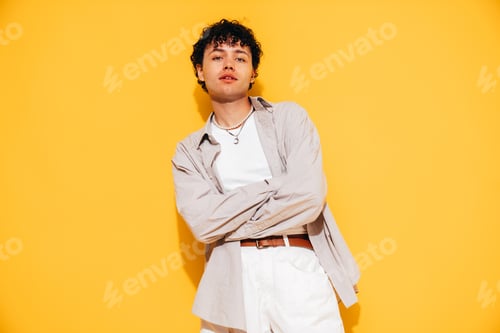 Preview: Attractive man with short curly hair hairstyle