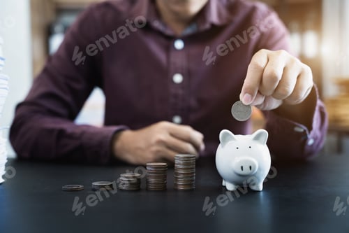 Preview: Saving Money with Piggy Bank and Coins