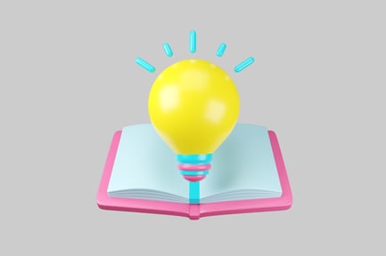 Preview: Idea bulb with pink book