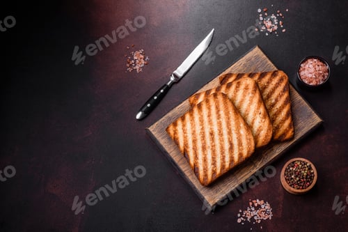 Preview: Tasty fresh crispy bread slices in the form of grilled toast