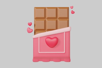 Preview: Chocolate bar with red hearts