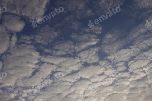 Preview: Late Afternoon Alto Cumulus Clouds - Photograph Of An Afternoon Sky With White Alto Cumulus Clouds