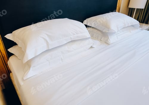Preview: double bed with white sheets