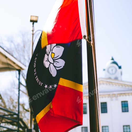 Preview: Close-up shot of The New Mississippi State Flag