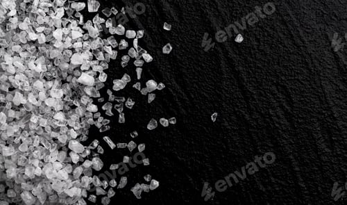Preview: Pile of sea salt on black background