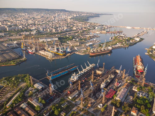 Preview: Varna port and industrial zone aerial view