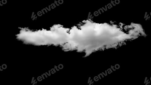 Preview: Smoke Cloud Isolated on Black Background