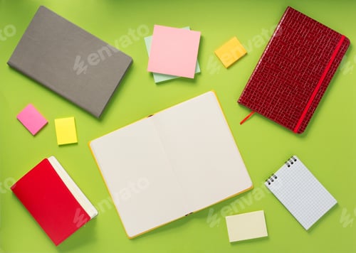 Preview: open notebook at abstract background