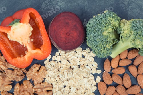 Preview: Ingredients containing vitamins and minerals, healthy food recommended for hypertension or diabetes