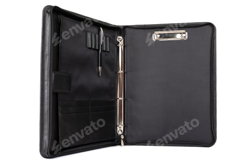 Preview: elegant leather black folder for businessman documents