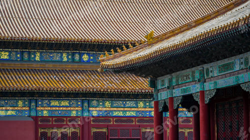 Preview: Beautiful shot of temples with patterns on the walls