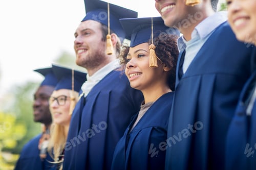Preview: happy students or bachelors in mortar boards