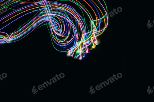 Preview: Abstract background with colorful stripes of neon light