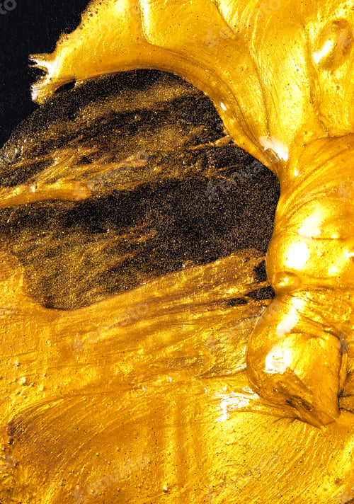 Preview: Gold and black paint background. Fashion texture details aesthetic wallpaper.