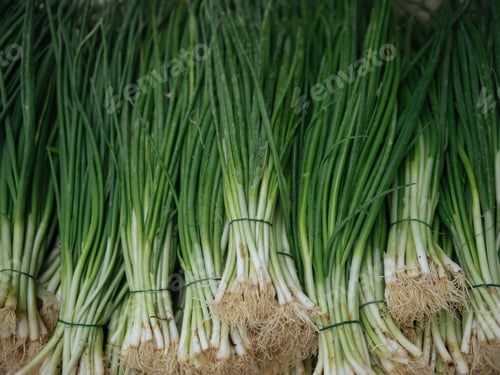 Visualização: Legumes verdes frescos no mercado público