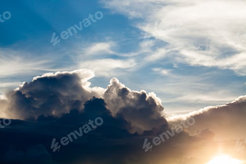Preview: colorful dramatic sky with cloud at sunset.