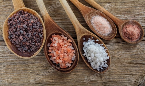 Preview: Variety of salts in spoons