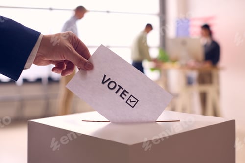Preview: Voter Casting Ballot in Election Booth