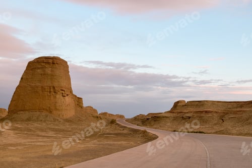 Preview: xinjiang ghost town at dusk