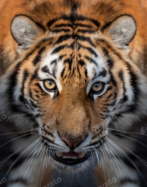 Preview: Close up view portrait of a Siberian tiger