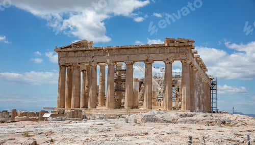 Preview: Athens, Greece. Parthenon temple on Acropolis hill, bright spring day.