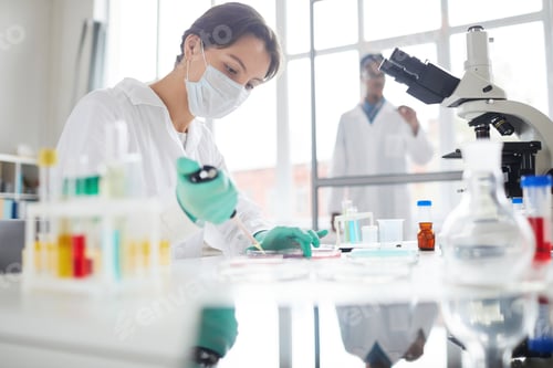 Preview: Female Medical Student Working in Laboratory