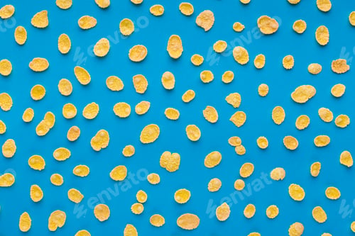 Preview: Yellow flakes pattern on blue background