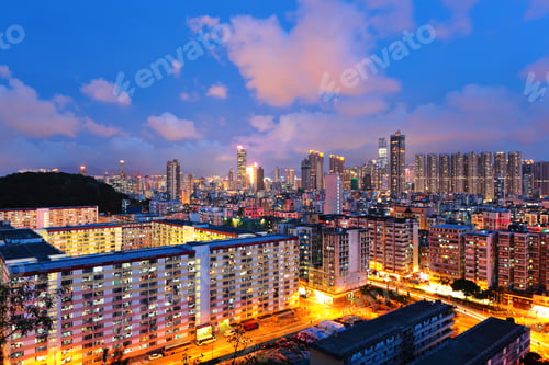 Preview: Hong Kong downtown at night