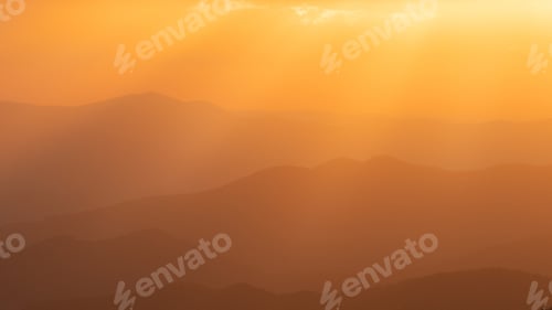 Preview: Beautiful shot of a mountainous landscape of Western North Carolina during sunset