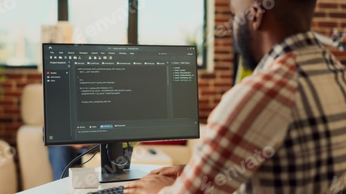 Preview: Freelancer admin programming html code on computer