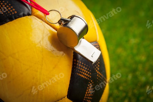 Preview: soccer ball on the green field