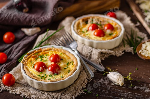 Preview: Homemade cheese quiche with garlic