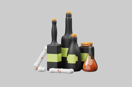 Preview: Halloween potion bottle set
