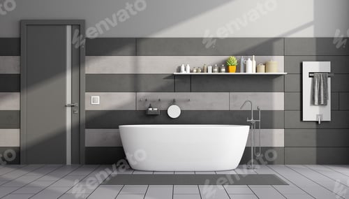 Preview: Minimalist black and gray bathroom