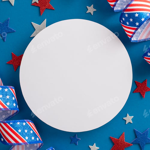 Preview: USA's Independence Day-inspired setting. Square top view perspective