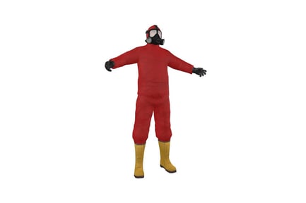 Preview: Figure in protective suit with extended arms