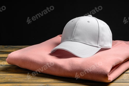 Preview: Trainers and baseball cap on wooden background