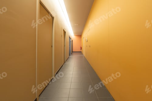 Preview: Corridor of a dental clinic with multiple boxes and the x-ray room